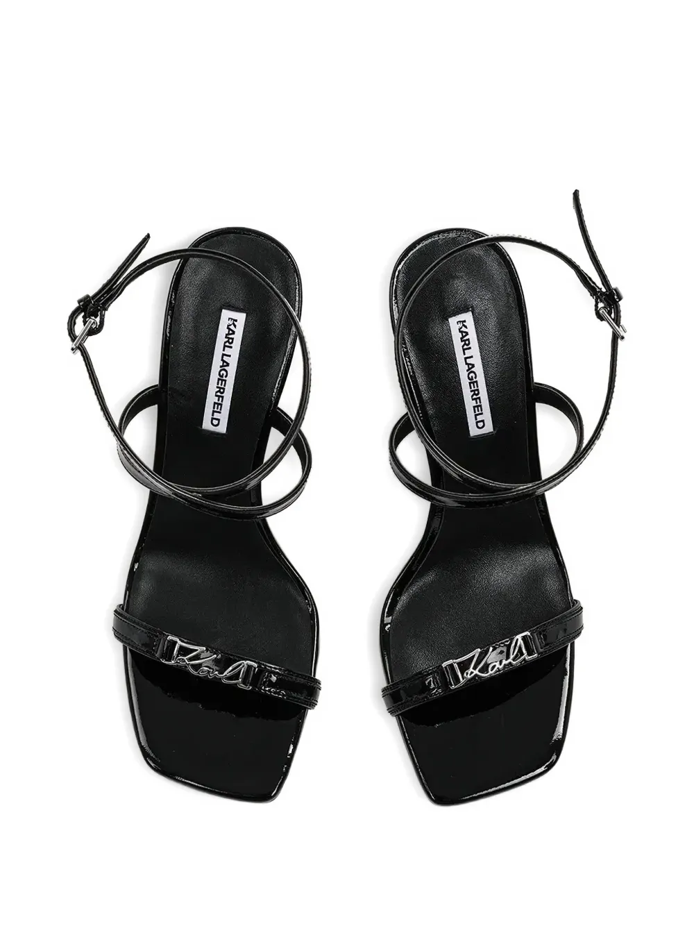 Karl Lagerfeld 90 mm sandalen met logopatch Zwart