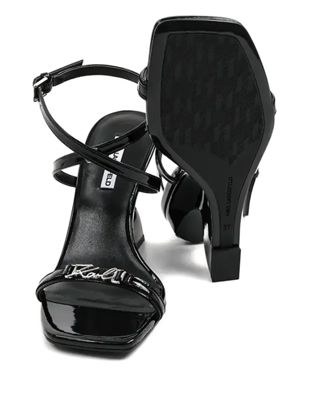 Karl Lagerfeld 90 mm sandalen met logopatch Zwart