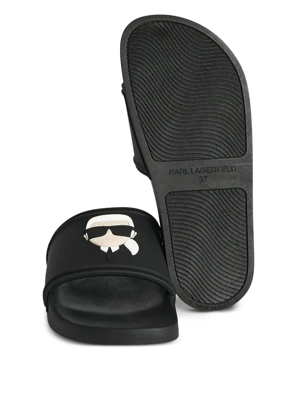 Karl Lagerfeld Ikon Kondo pool slides Black