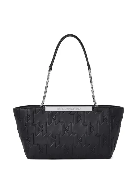 Karl Lagerfeld bolsa de hombro con logo en relieve