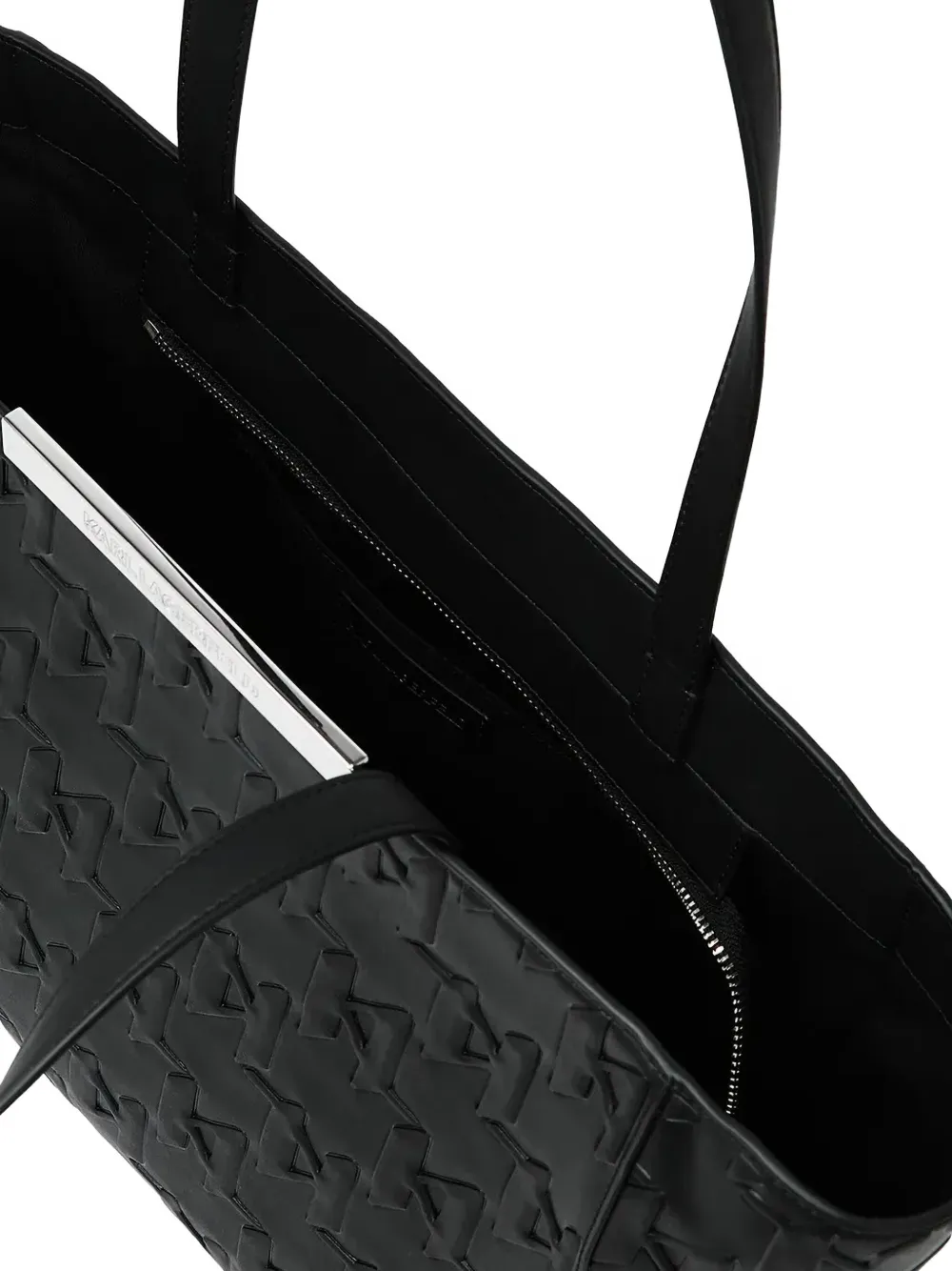Karl Lagerfeld Shopper met logo-reliëf Zwart