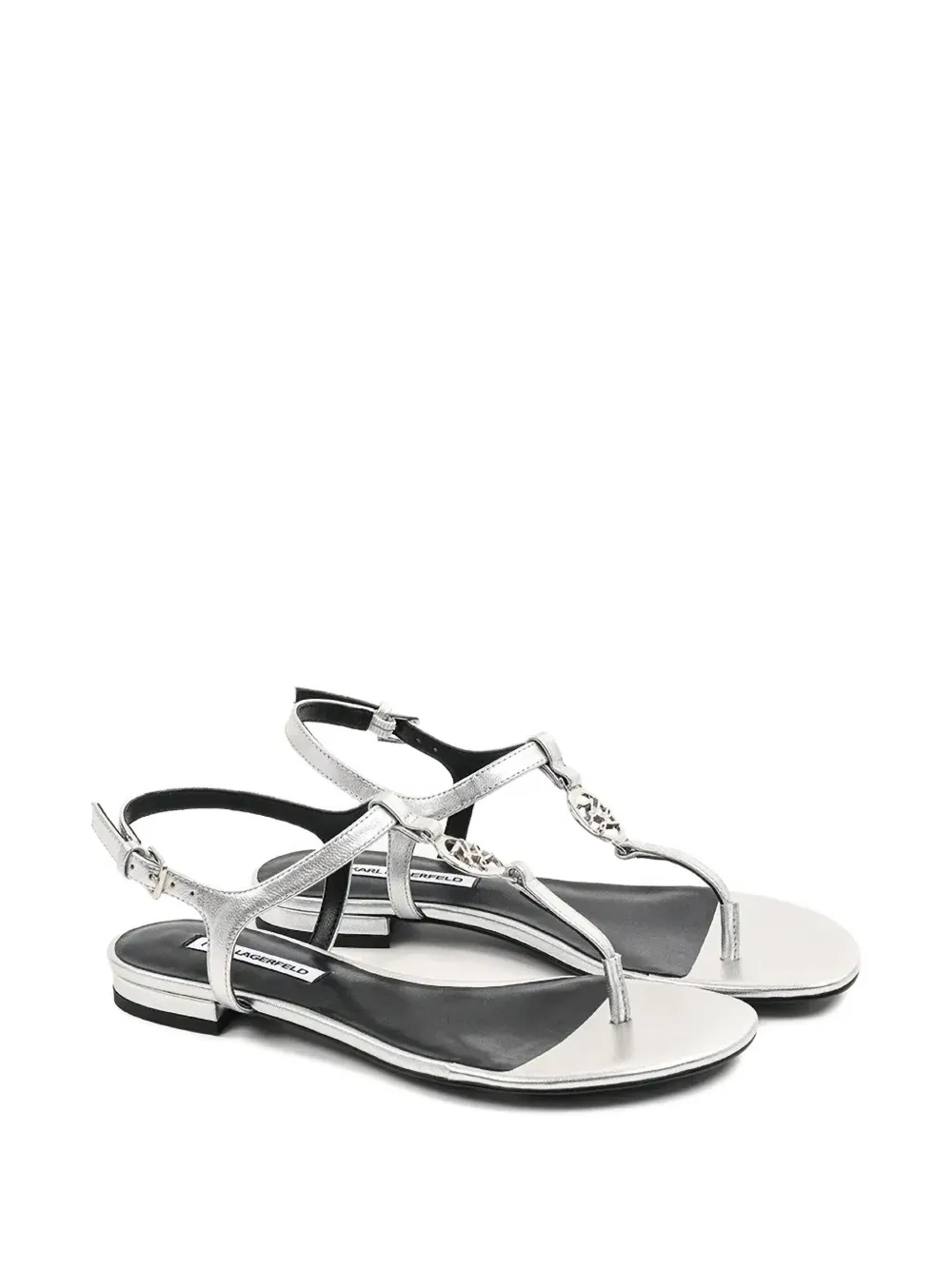 Karl Lagerfeld logo-appliqué sandals Silver