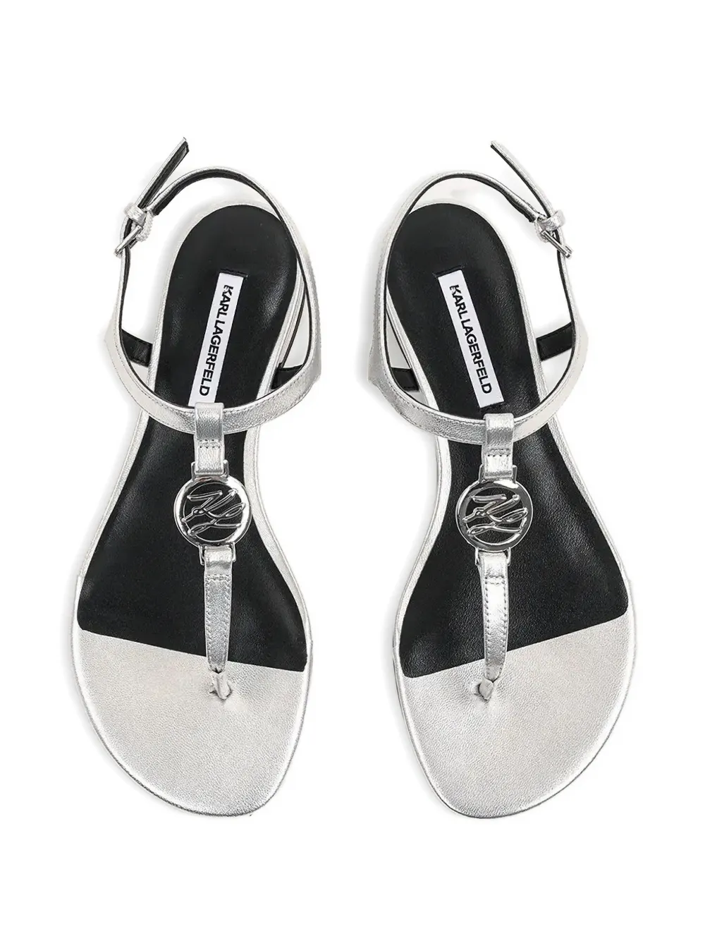 Karl Lagerfeld logo-appliqué sandals Silver