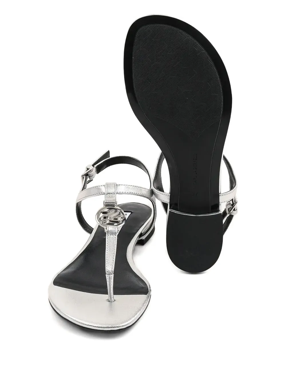 Karl Lagerfeld logo-appliqué sandals Silver