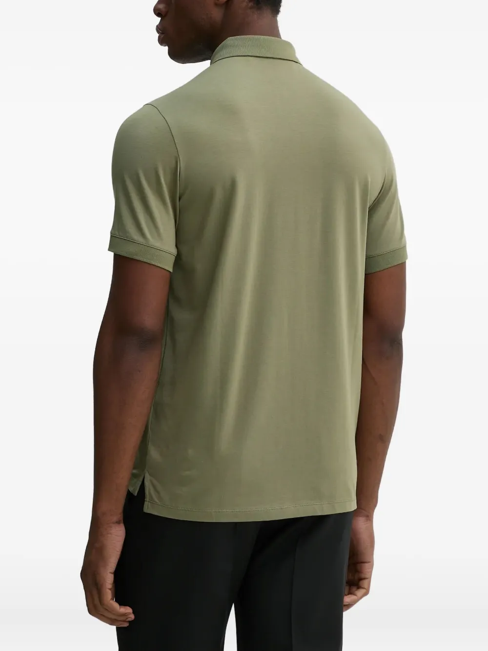 Karl Lagerfeld Poloshirt met logoplakkaat en rits Groen