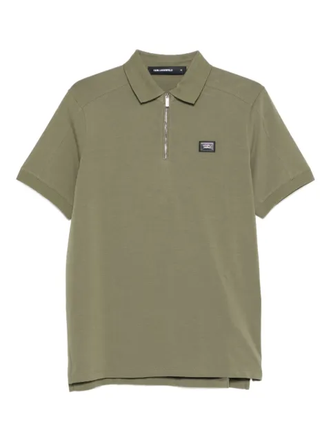Karl Lagerfeld zip-front logo-plaque polo shirt