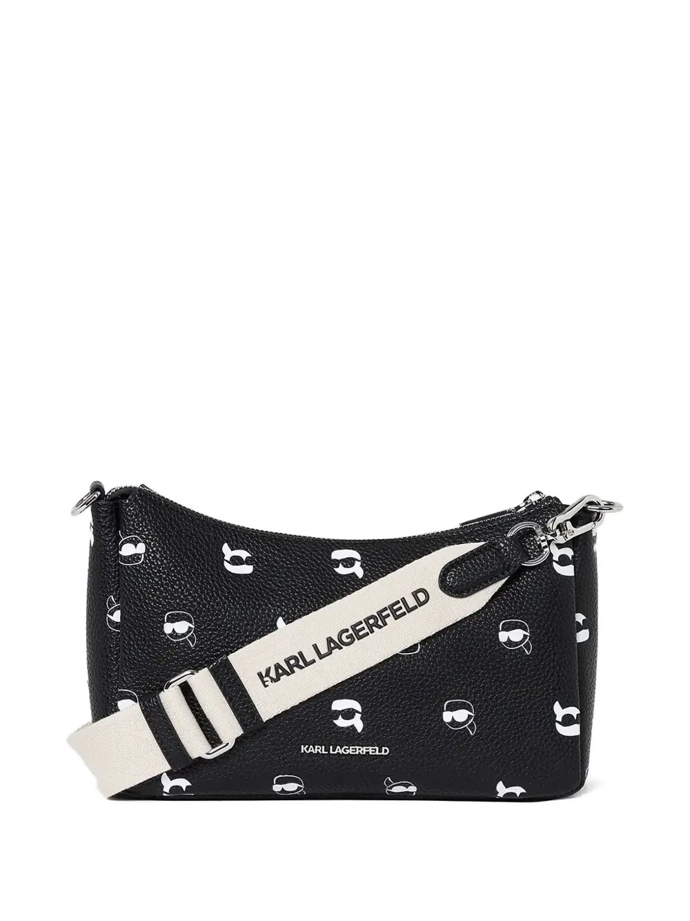 Karl Lagerfeld Leren crossbodytas Zwart
