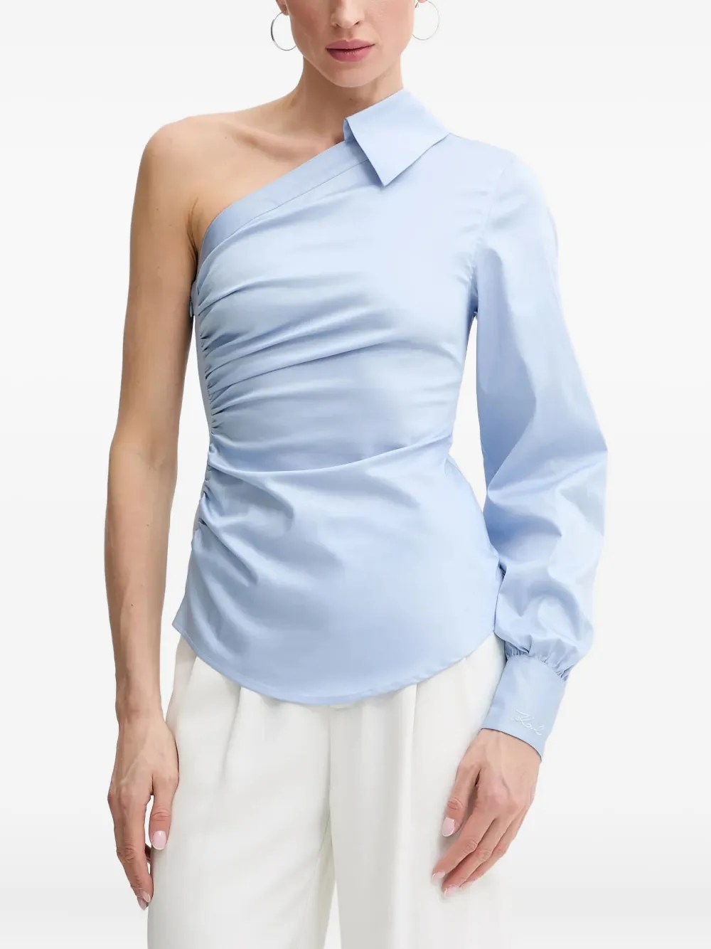Karl Lagerfeld Asymmetrische blouse Blauw