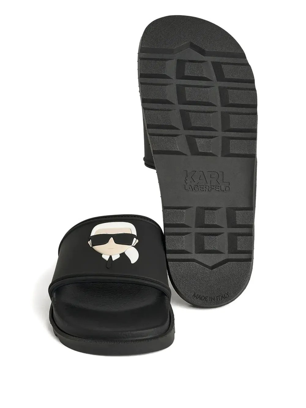 Karl Lagerfeld logo-embossed slides Black