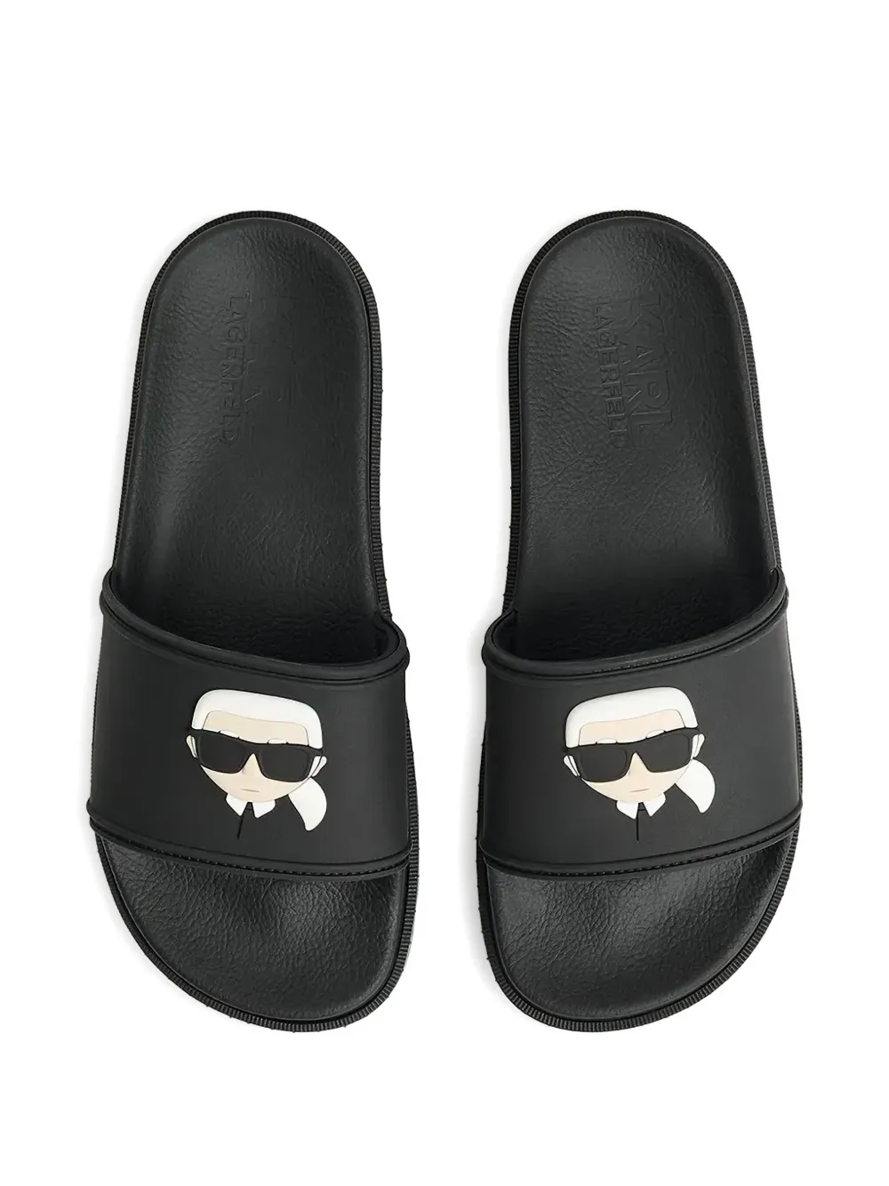 Karl Lagerfeld logo-embossed slides Black