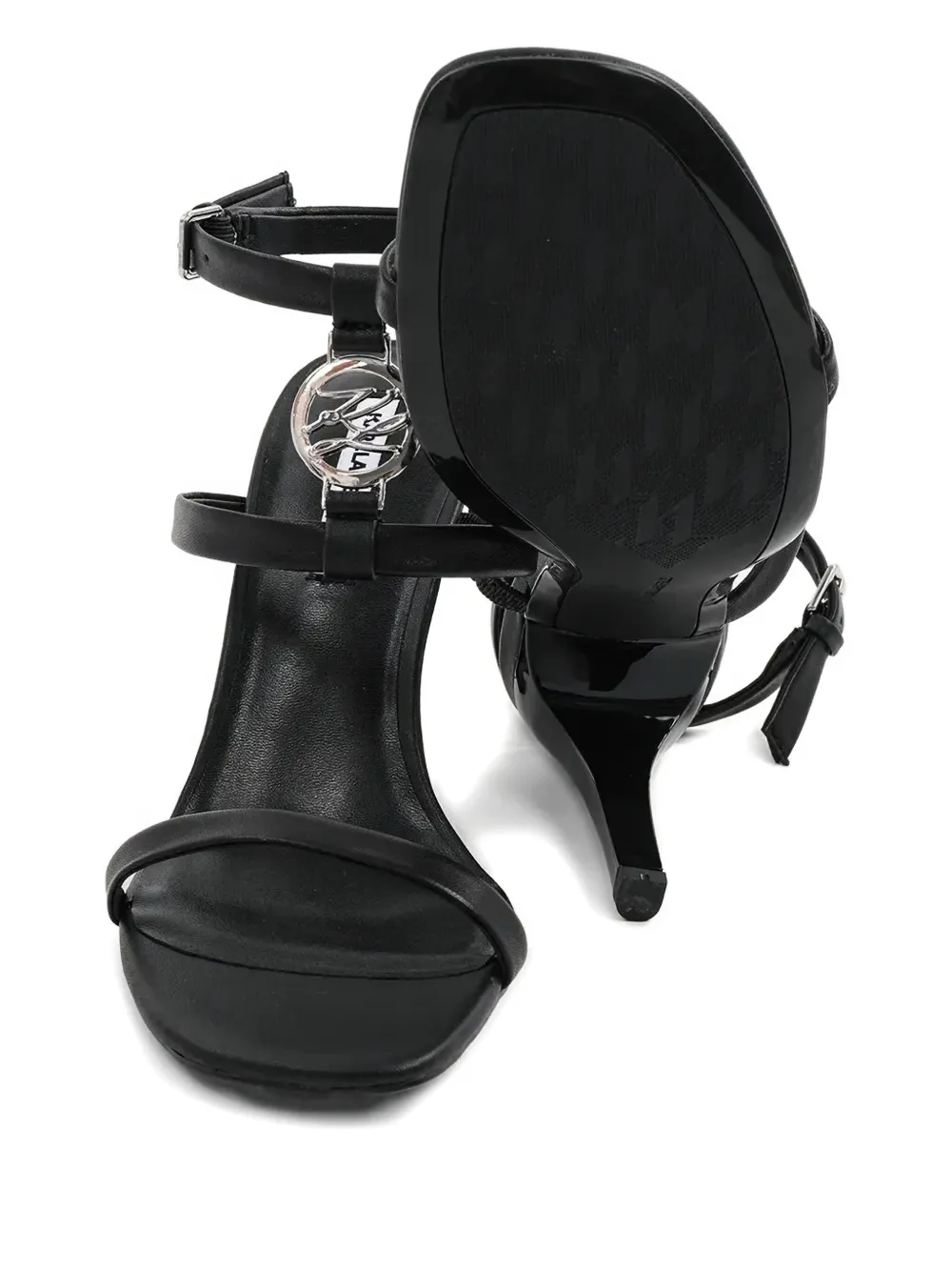Karl Lagerfeld 90mm logo-plaque sandals Black