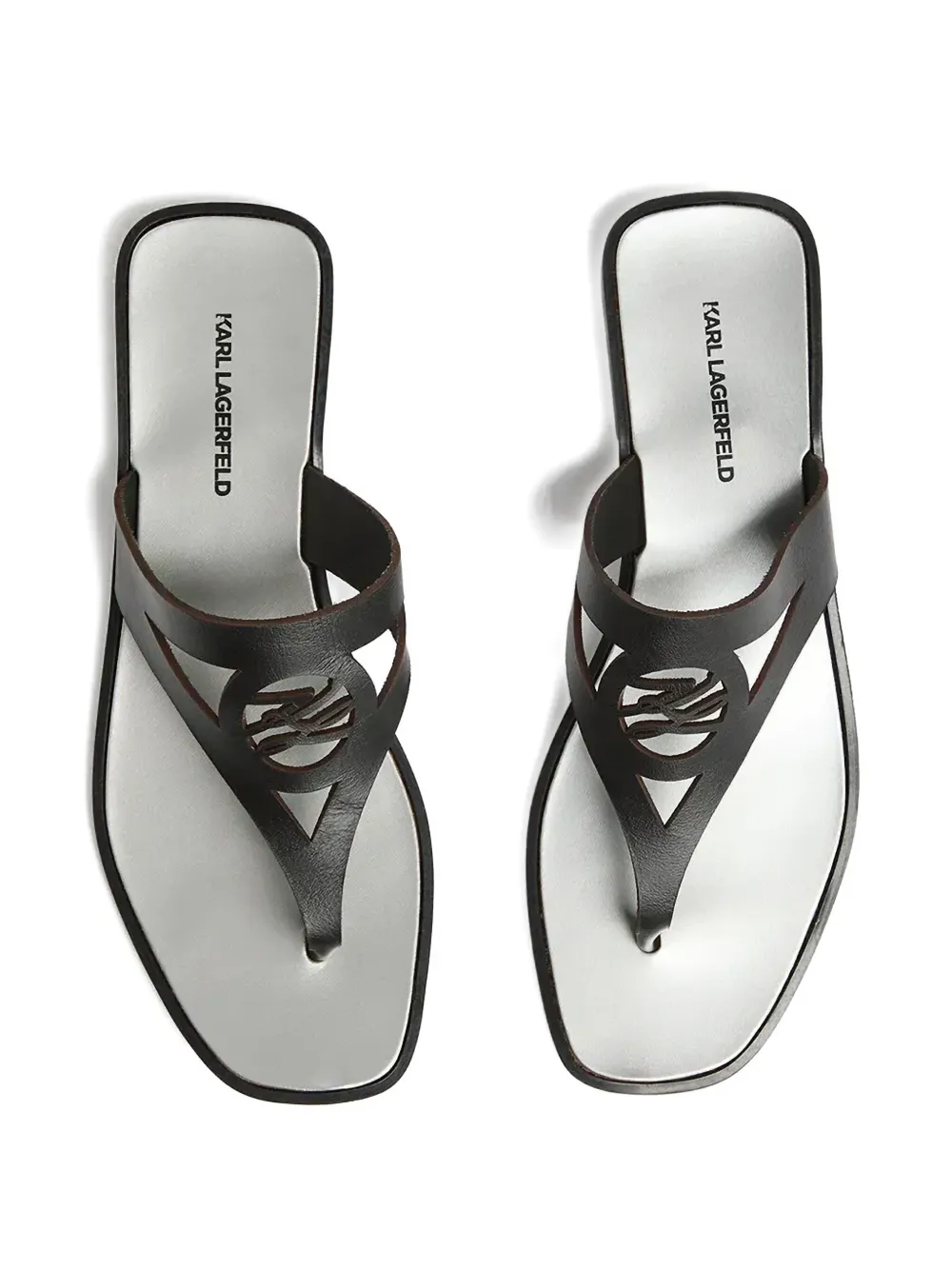 Karl Lagerfeld T-bar flat sandals Black