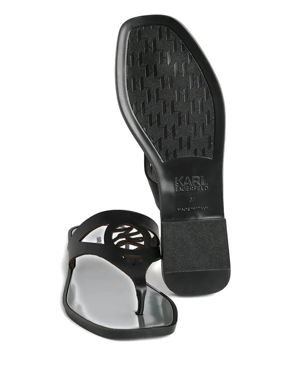 Karl Lagerfeld T-bar flat sandals Black