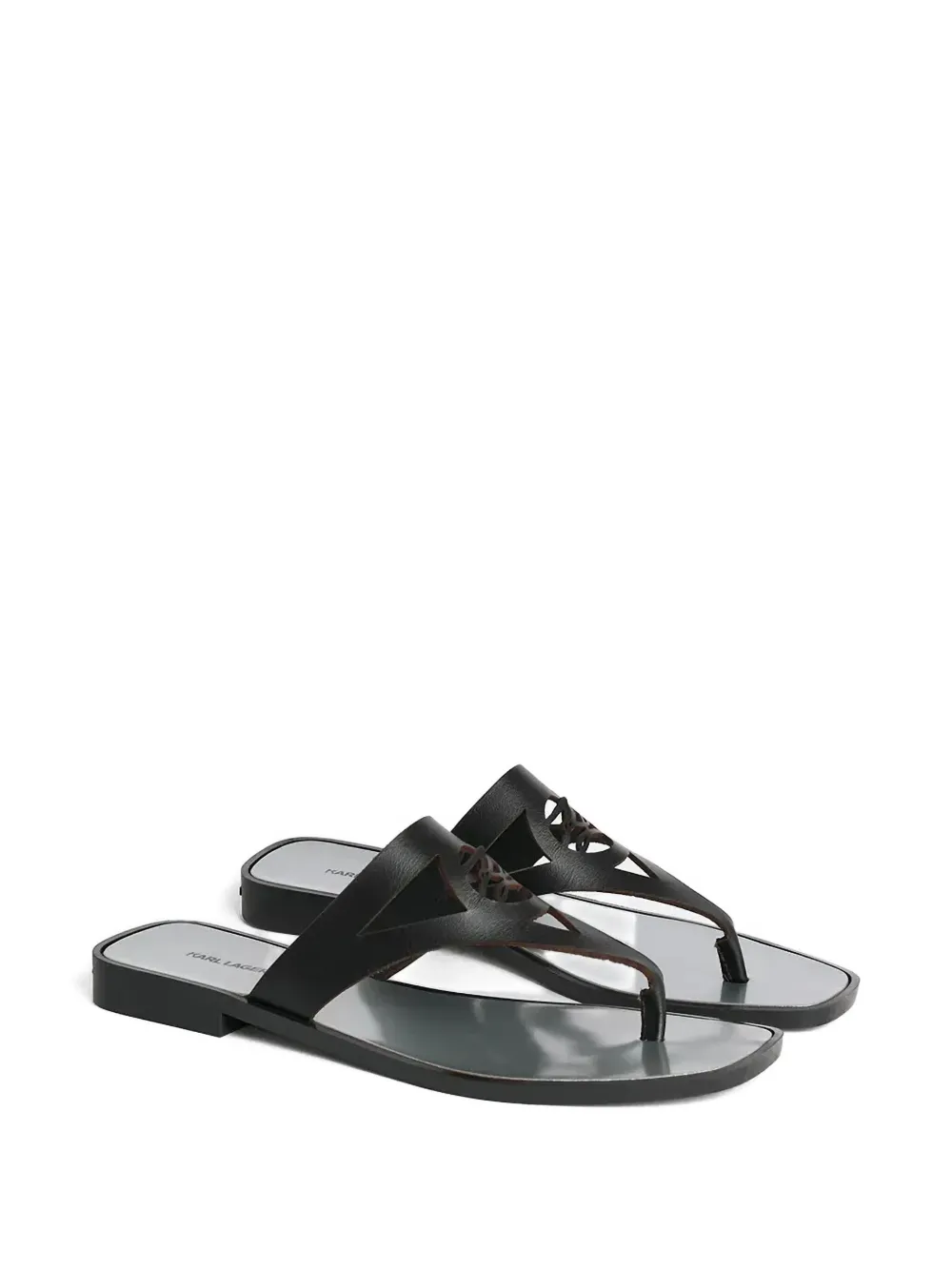 Karl Lagerfeld T-bar flat sandals - Zwart