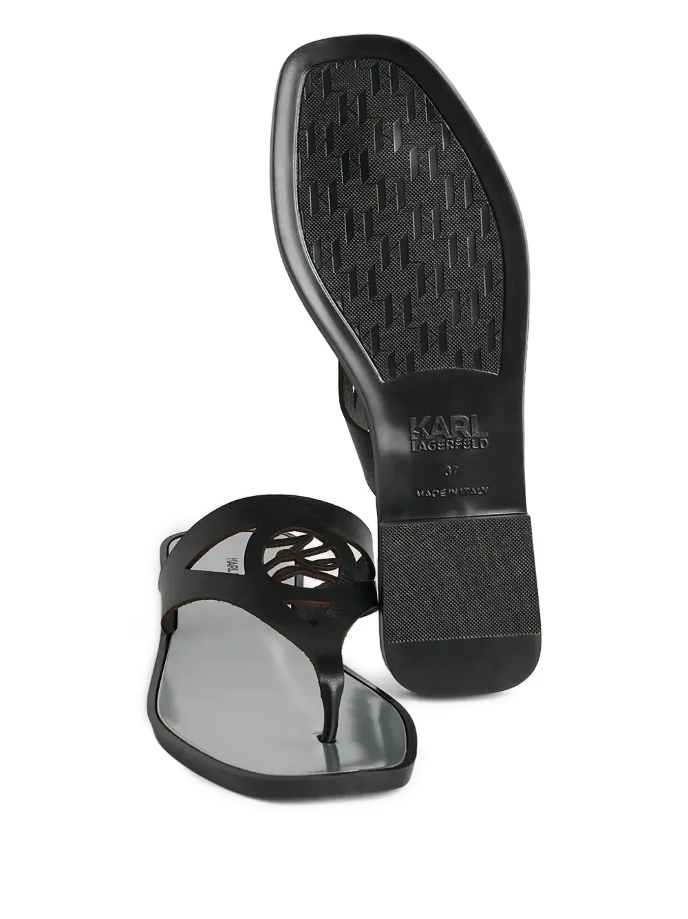 Karl Lagerfeld T-bar flat sandals Black