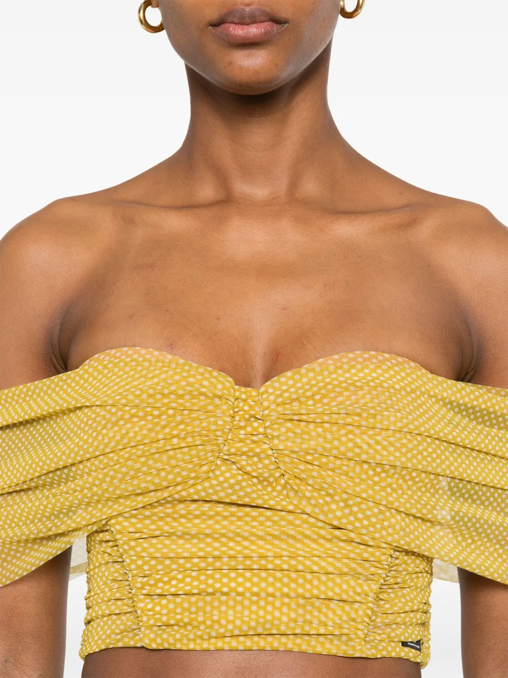 Elisabetta Franchi Tulen top met stippen Geel