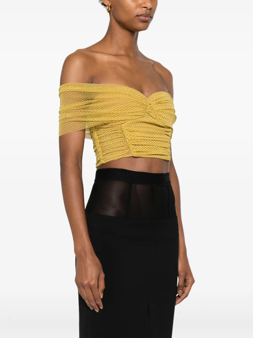 Elisabetta Franchi Tulen top met stippen Geel
