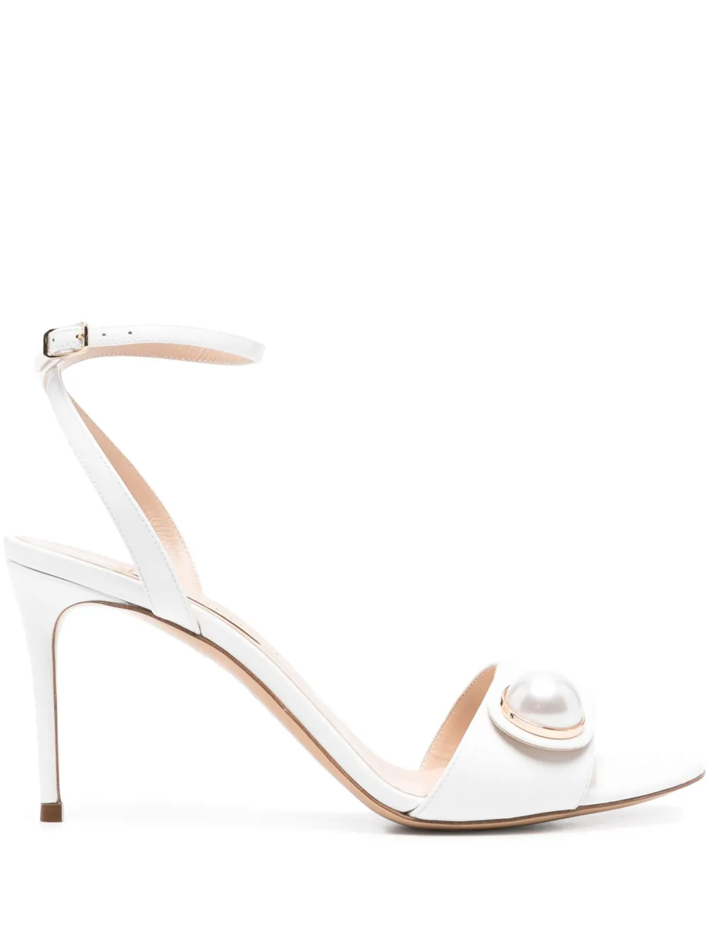 Casadei 90mm leather sandals White