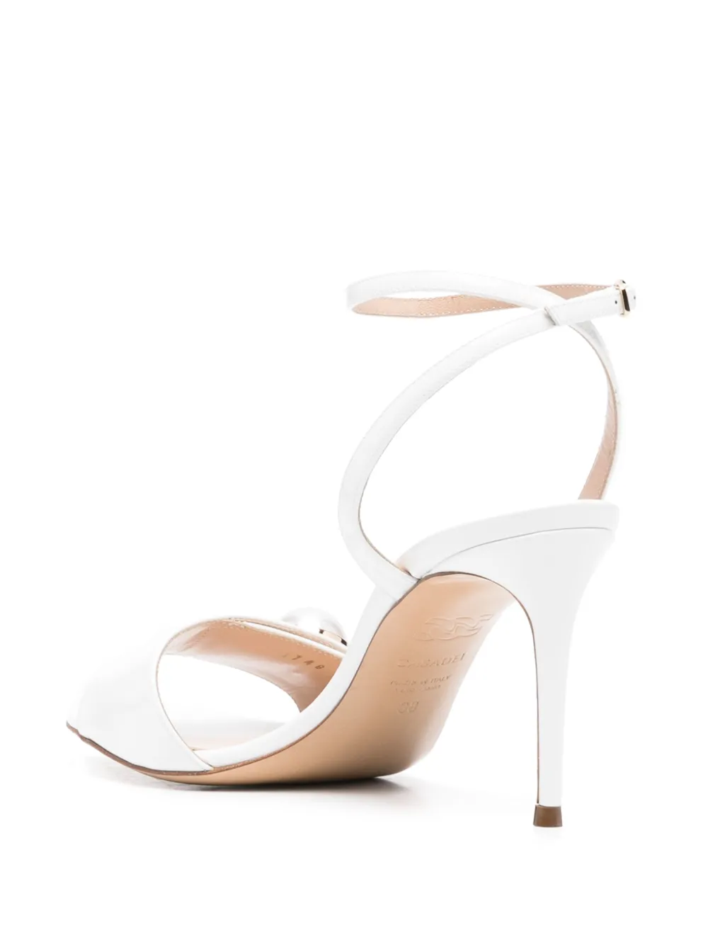 Casadei 90mm leather sandals White