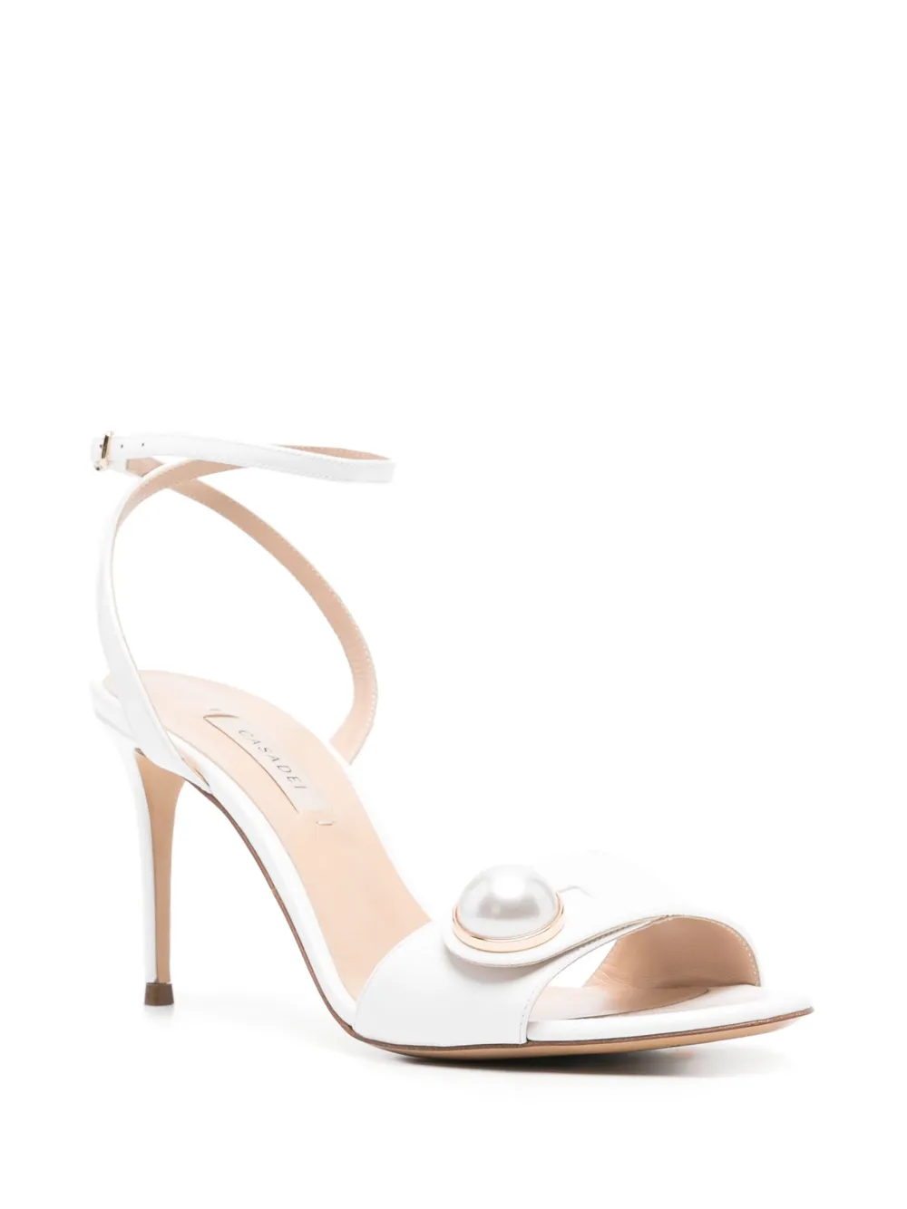 Casadei 90mm leather sandals White