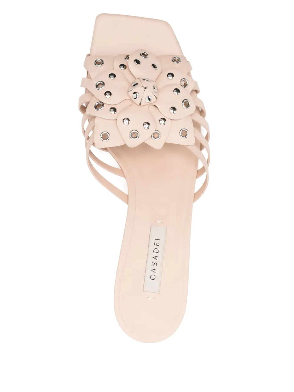 Casadei 50mm floral-appliqué sandals Neutrals