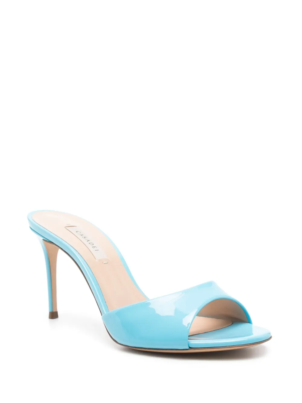 Casadei patent-finish sandals Blue