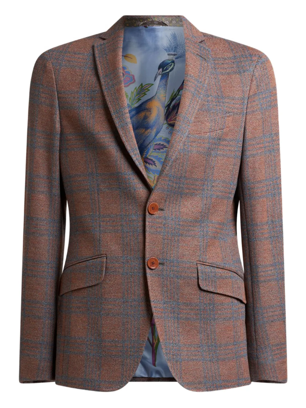 ETRO Prince of Wales geruit blazer Oranje