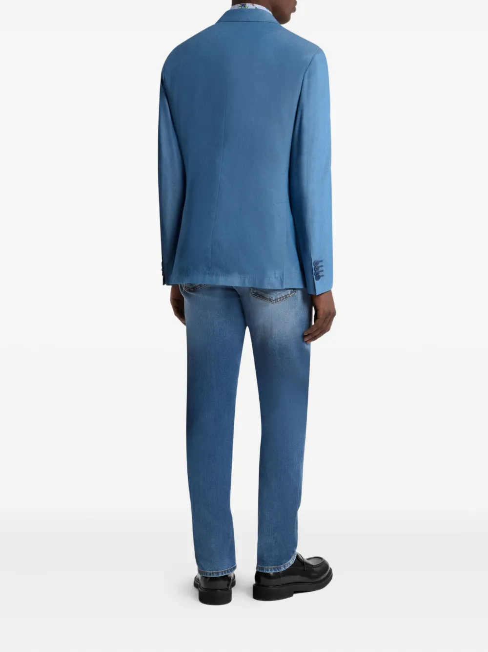 ETRO Katoenen blazer met enkele rij knopen Blauw