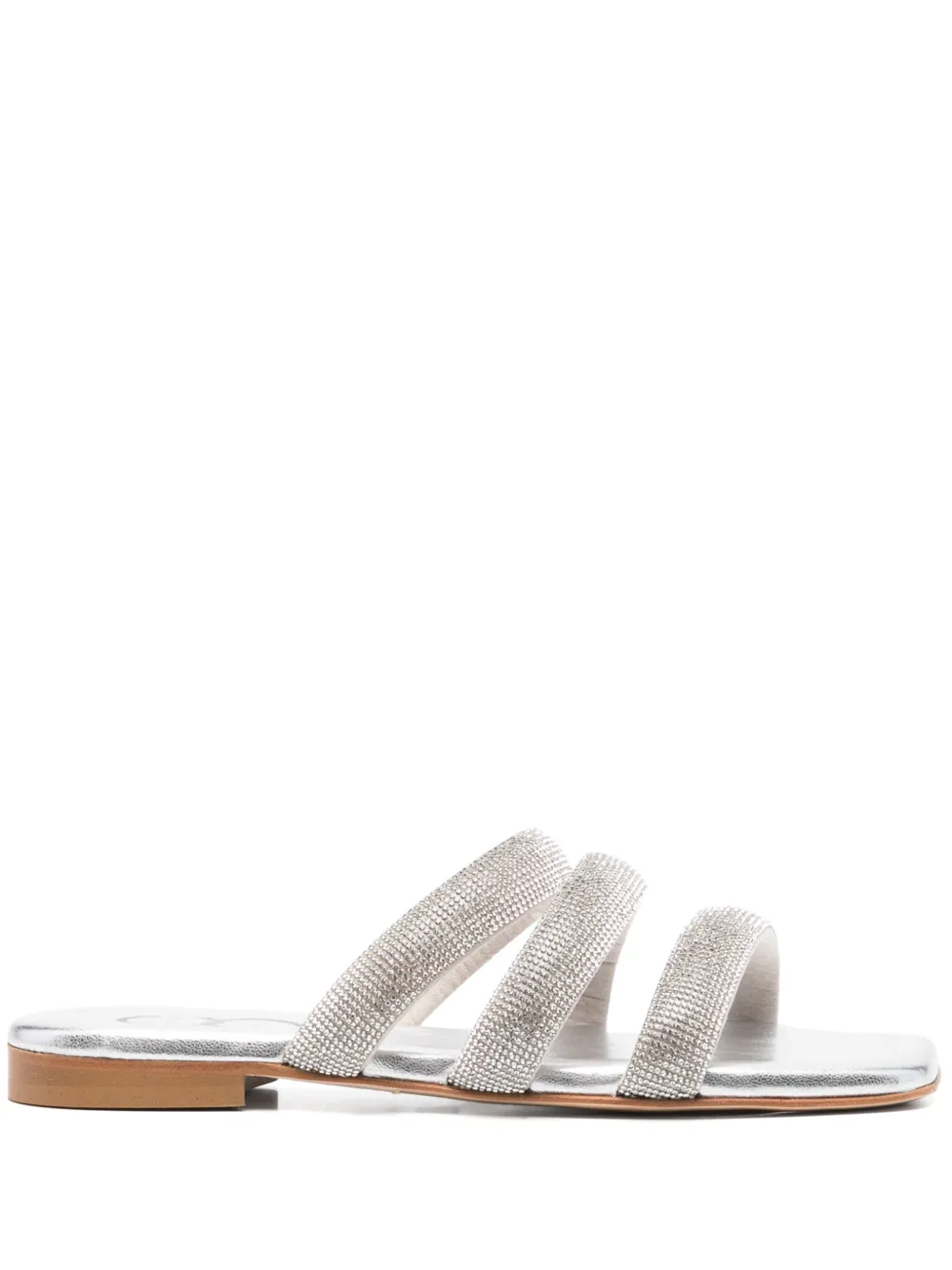 Casadei crystal-embellished flat sandals Silver