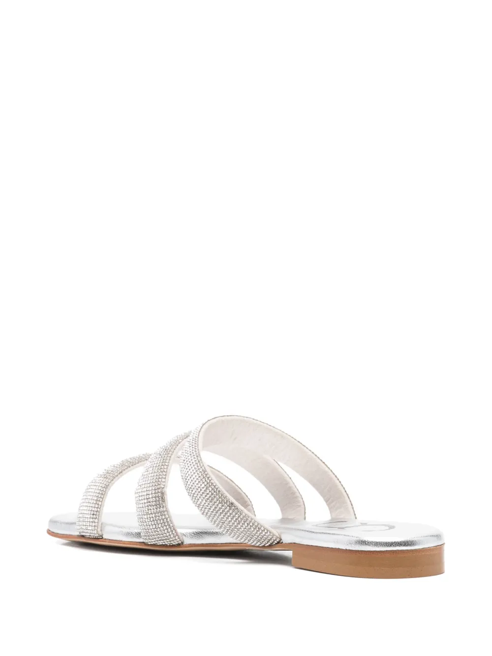 Casadei crystal-embellished flat sandals Silver