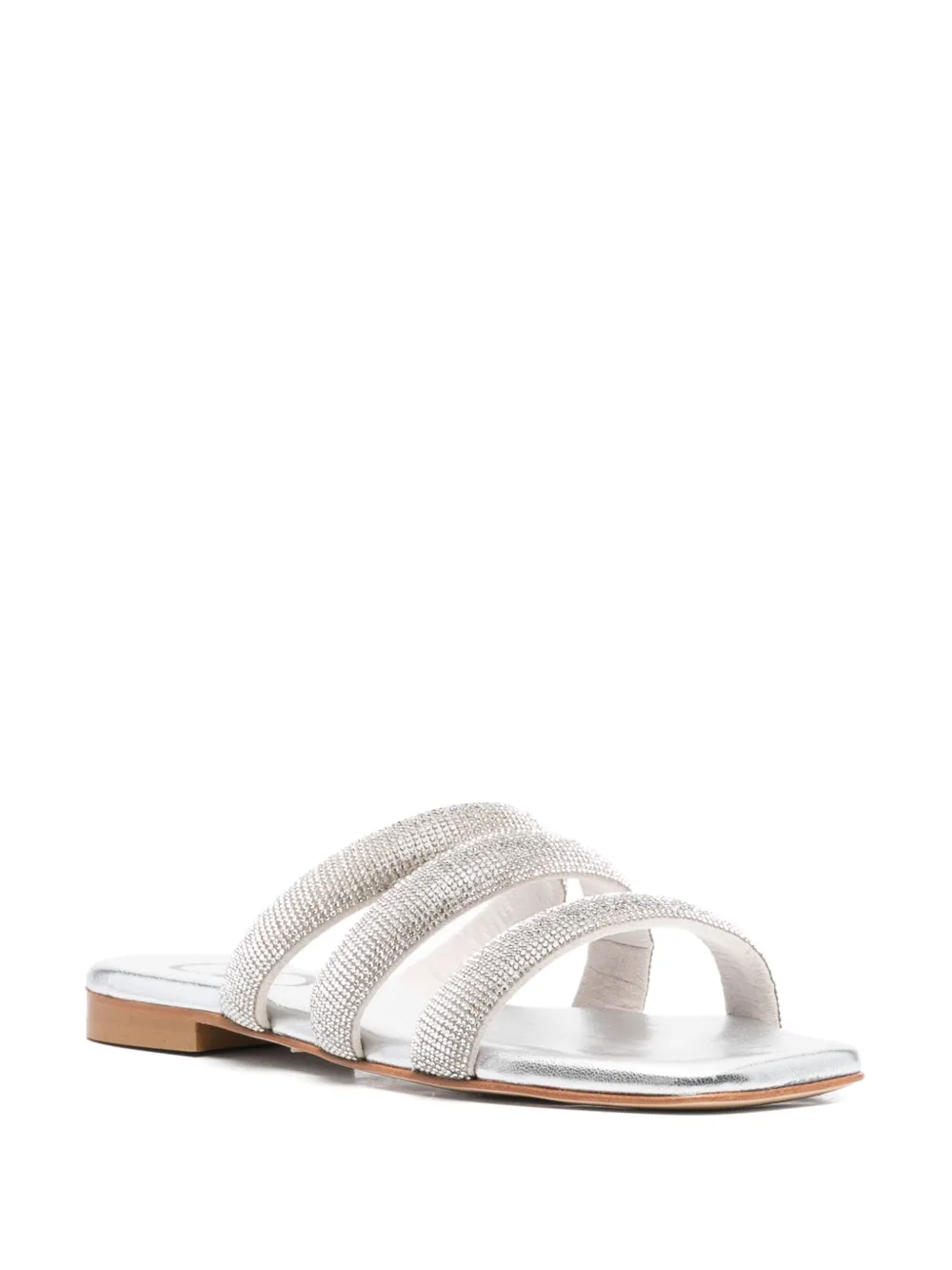 Casadei crystal-embellished flat sandals Silver