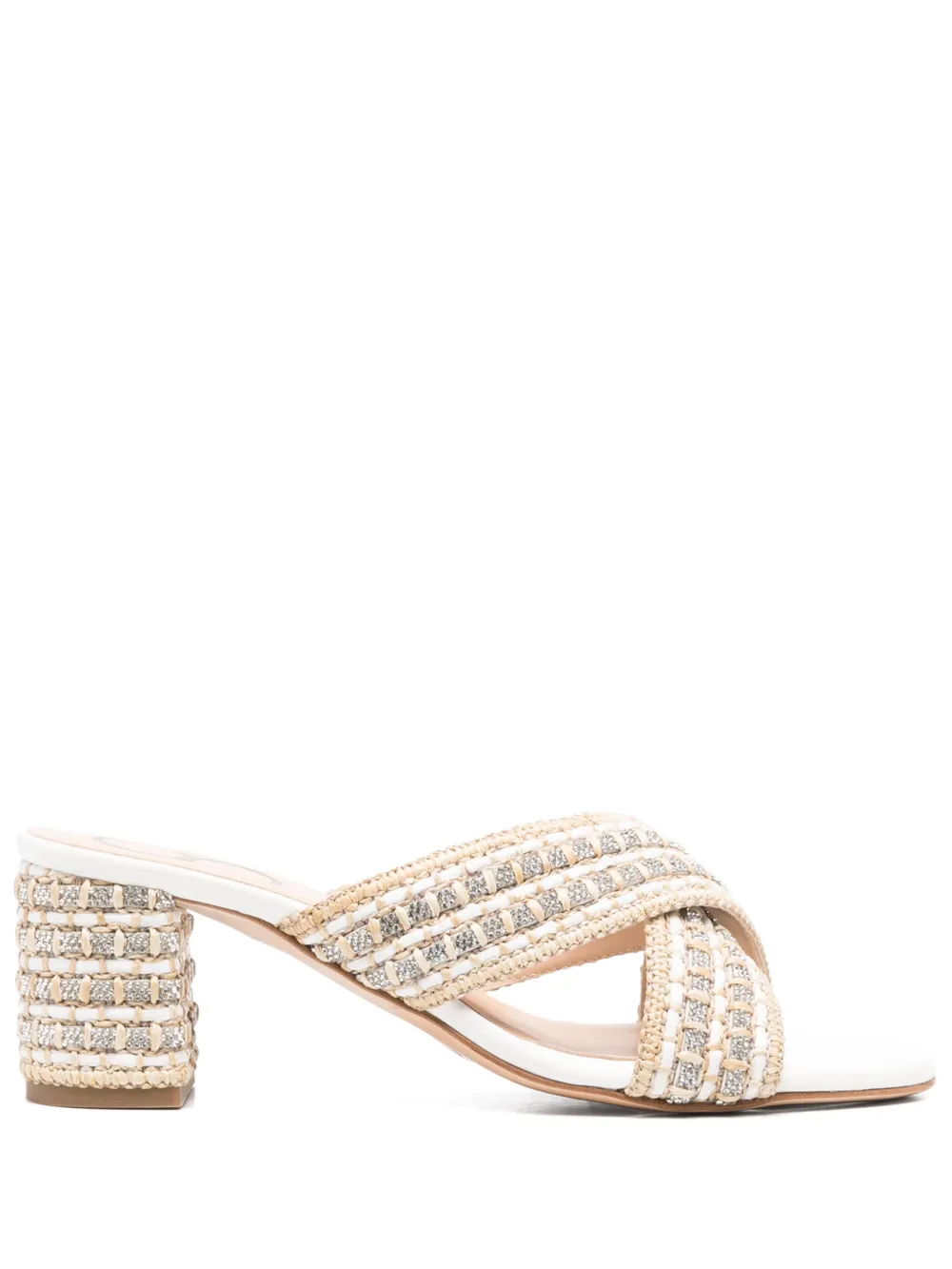 Casadei 70mm woven sandals Neutrals