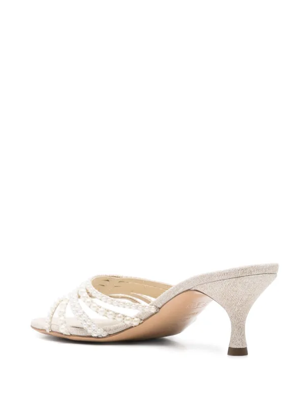 Casadei 70mm pearl-embellished Sandals | Neutrals | FARFETCH