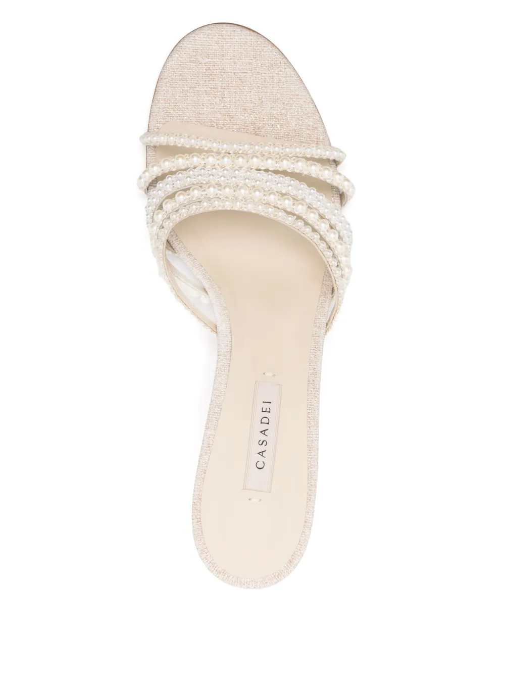 Casadei 70mm pearl-embellished sandals Neutrals