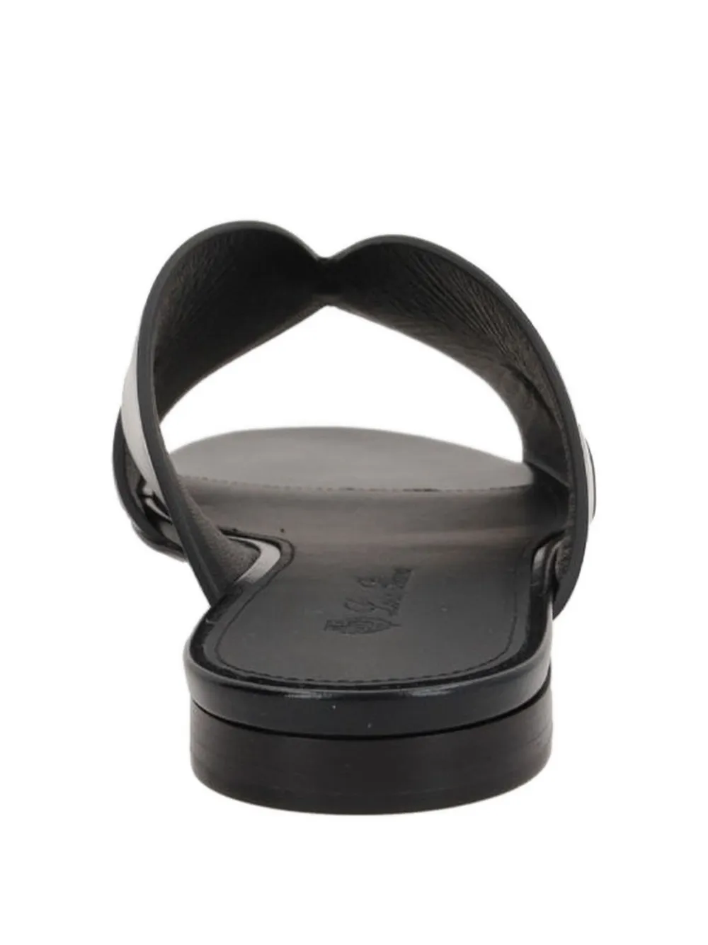 Loro Piana leather slides Black
