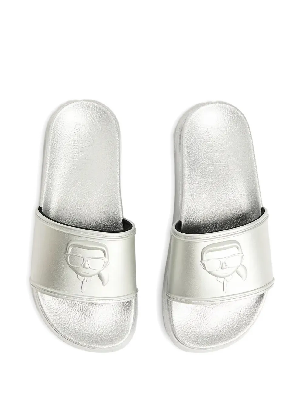 KARL LAGERFELD LOGO-EMBOSSED SLIDES