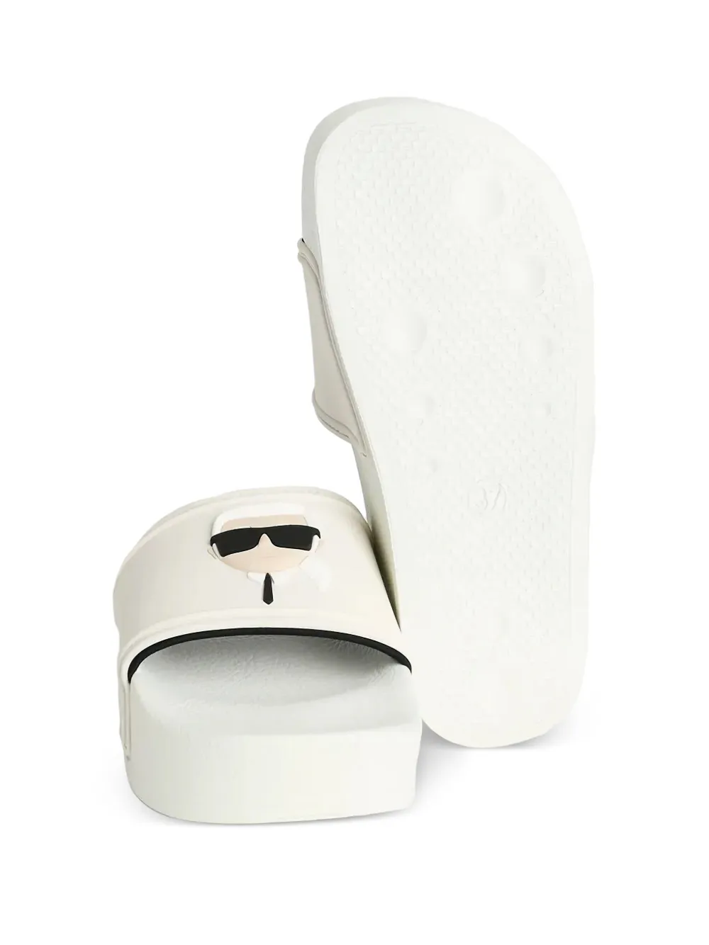 Karl Lagerfeld Ikon Kondo pool slides White
