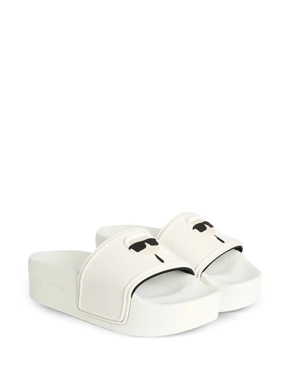 Karl Lagerfeld Ikon Kondo pool slides White