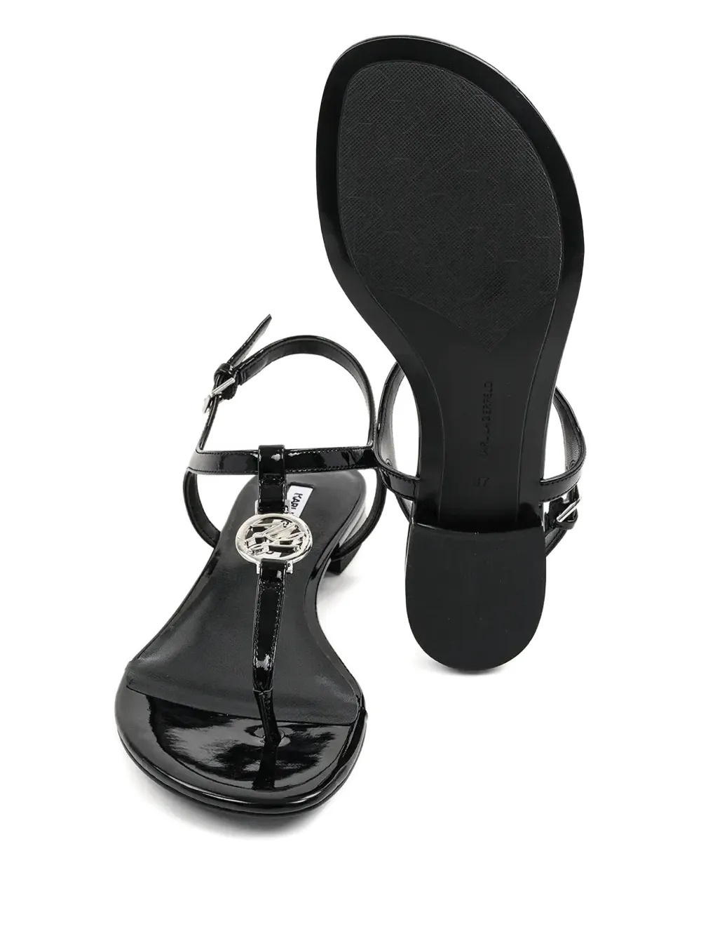 Karl Lagerfeld logo-appliqué sandals Black