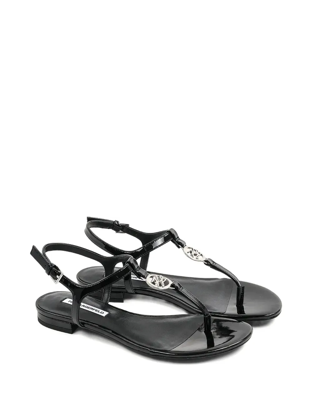 Karl Lagerfeld logo-appliqué sandals Black