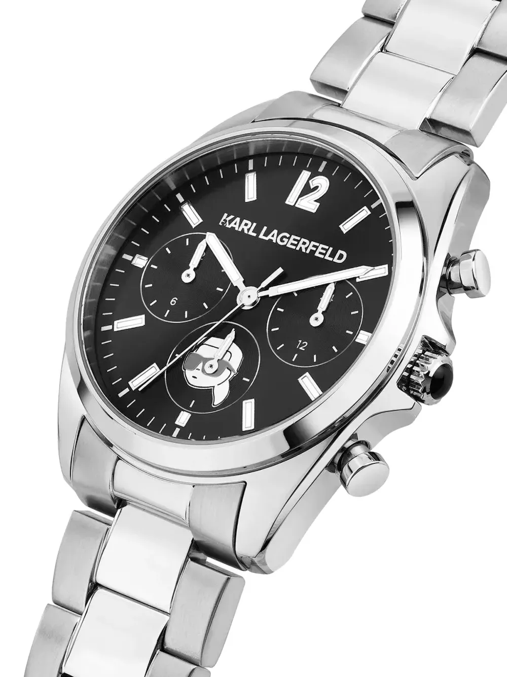 Karl Lagerfeld Ikonik Karl 38 mm met patroon - Zwart