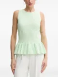 Karl Lagerfeld ribbed peplum top - Green