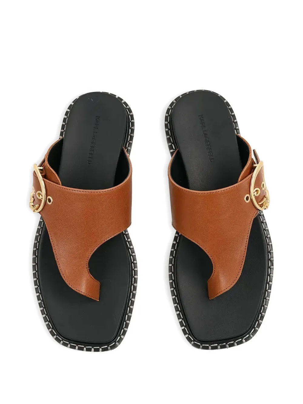 Karl Lagerfeld leather sandals Brown