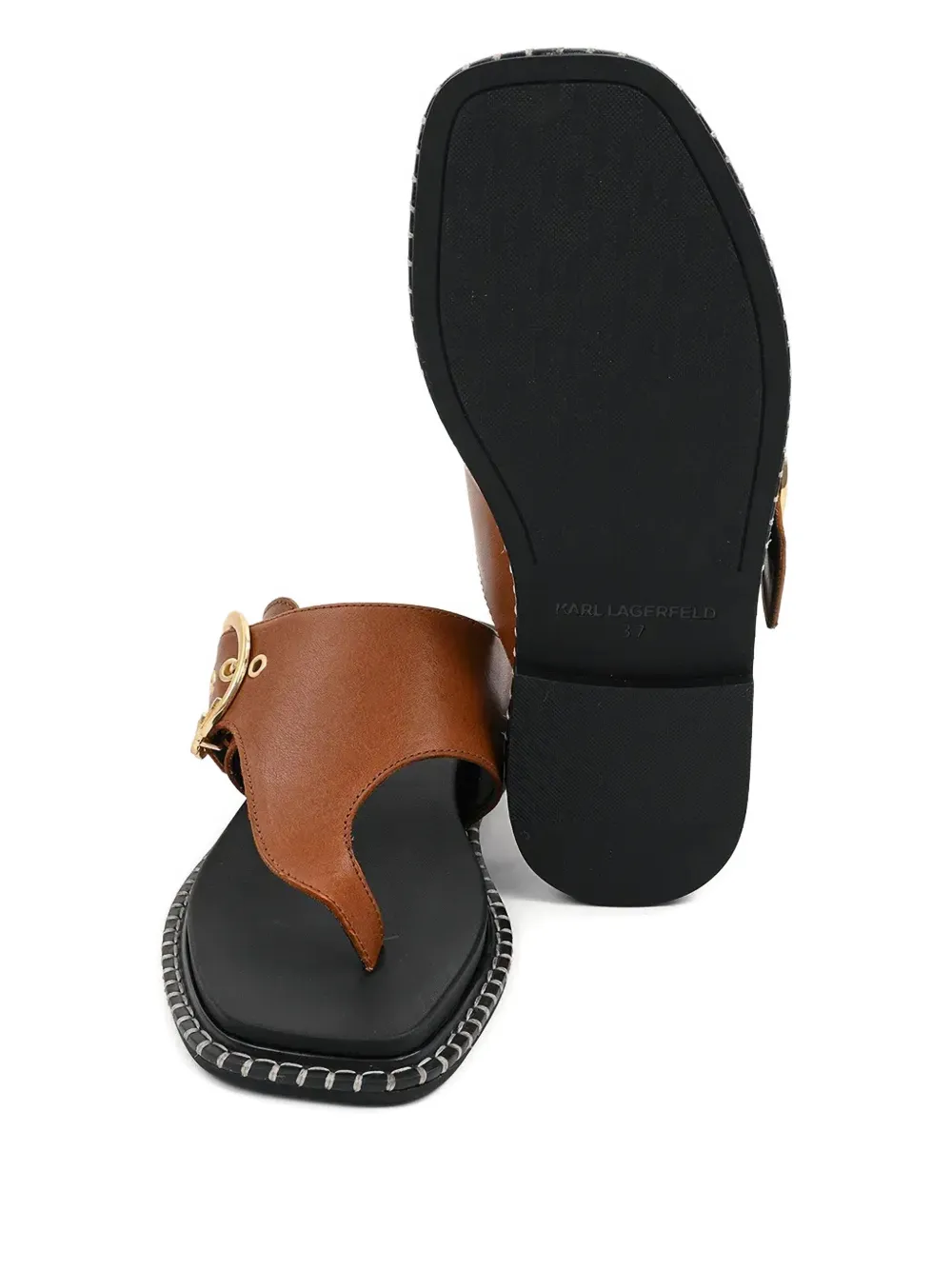 Karl Lagerfeld leather sandals Brown
