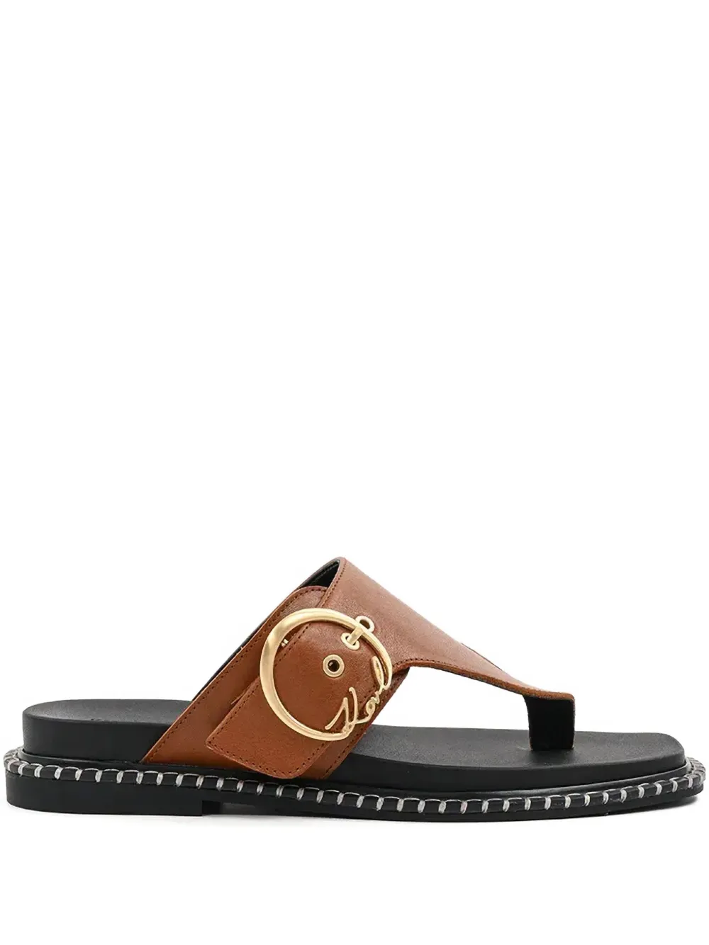 Karl Lagerfeld leather sandals Brown