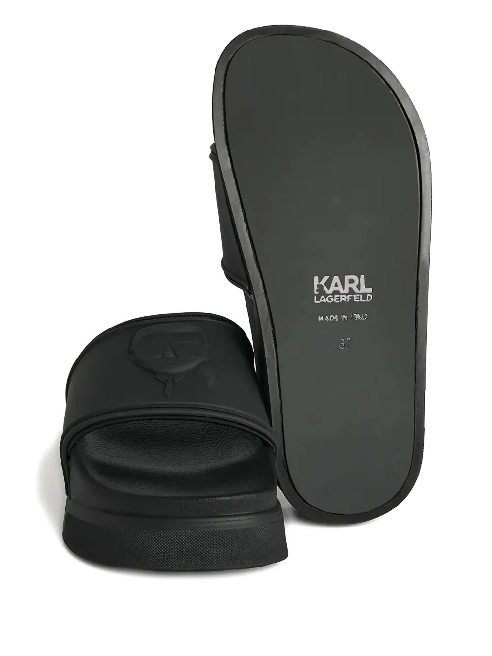 Karl Lagerfeld Ikon Kondo pool slides Black