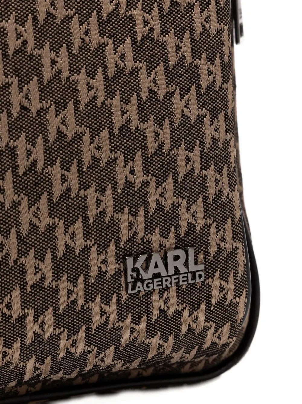 Karl Lagerfeld Rugzak met pied-de-poule print Bruin