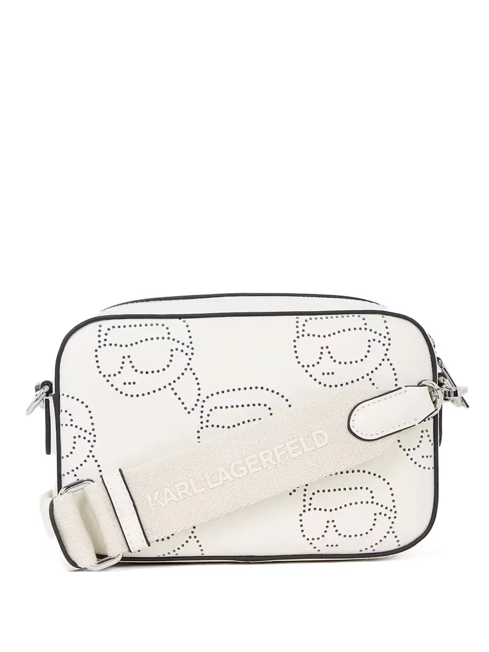 Karl Lagerfeld Ikon Perforated cross body bag - ホワイト Karl Lagerfeld Ikon Perforated cross body bag - ホワイト