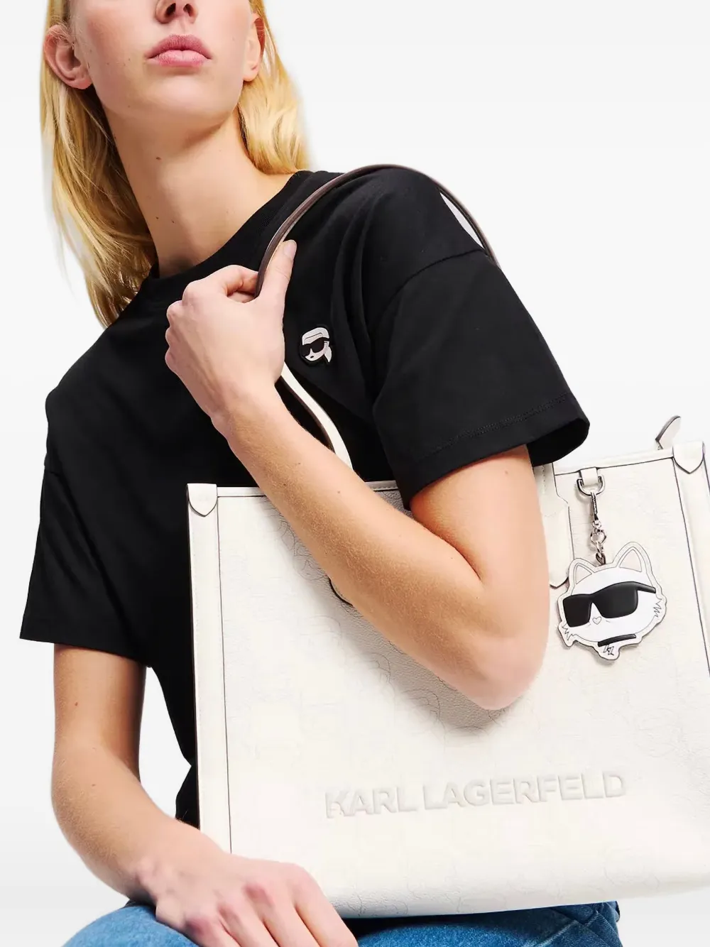 Karl Lagerfeld Shopper met monogram - Wit