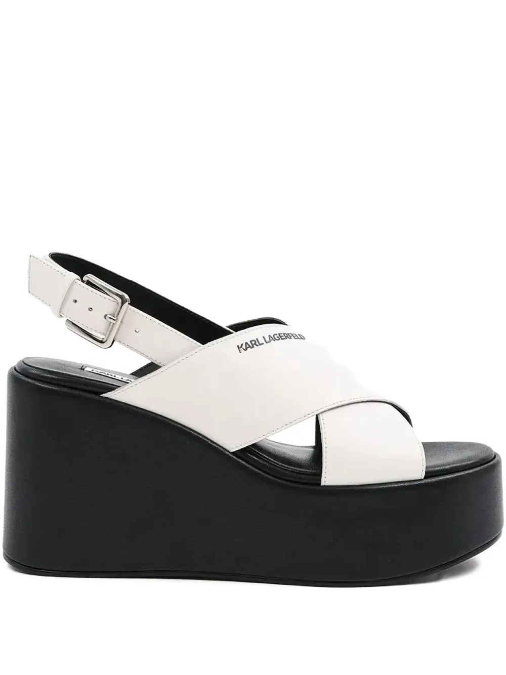 Karl Lagerfeld leather sandals White